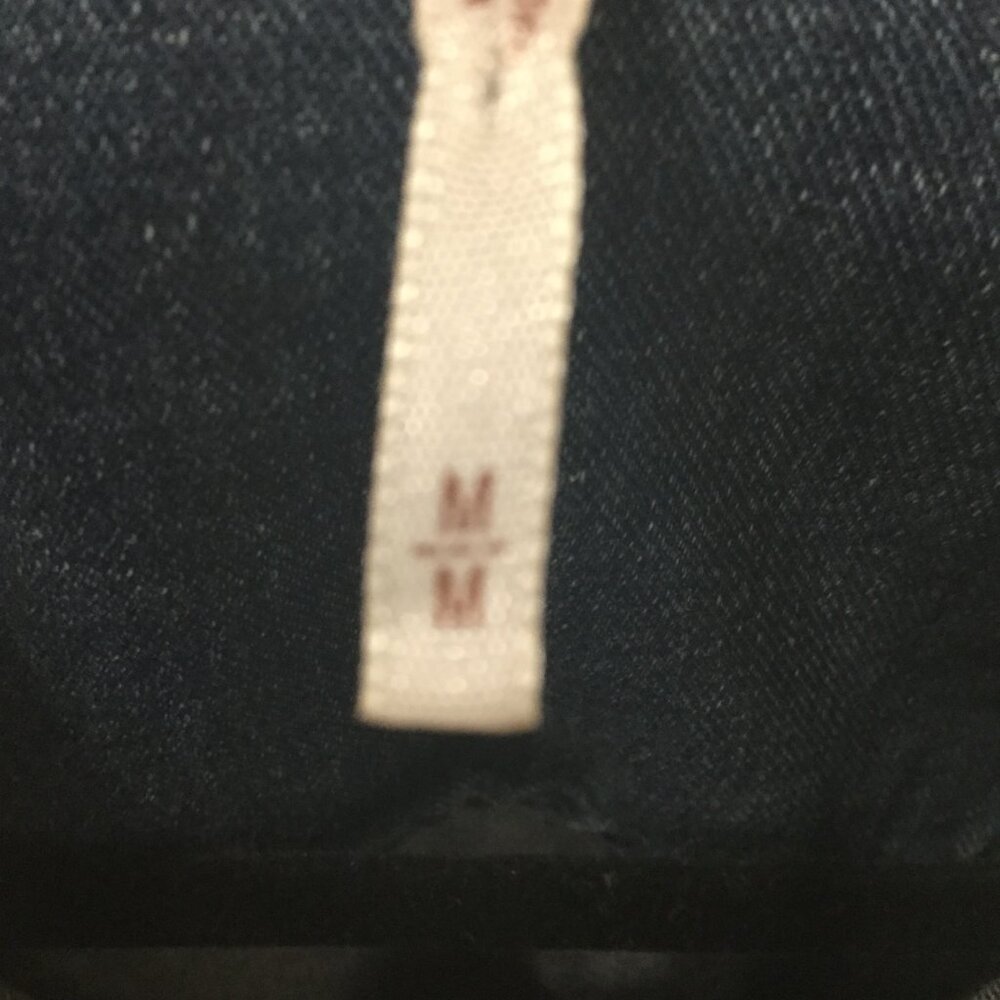 Free People denim jacket with gray arms and hood - Picture 7 of 8